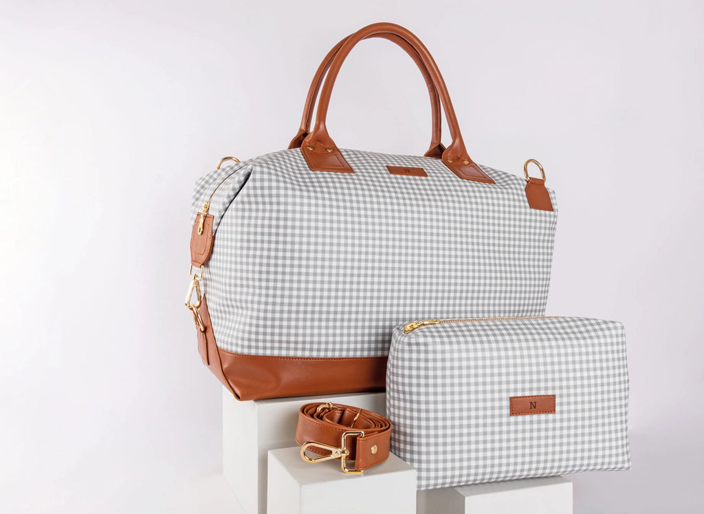 Pattern Of Joy Grey Duffle Bag for Men