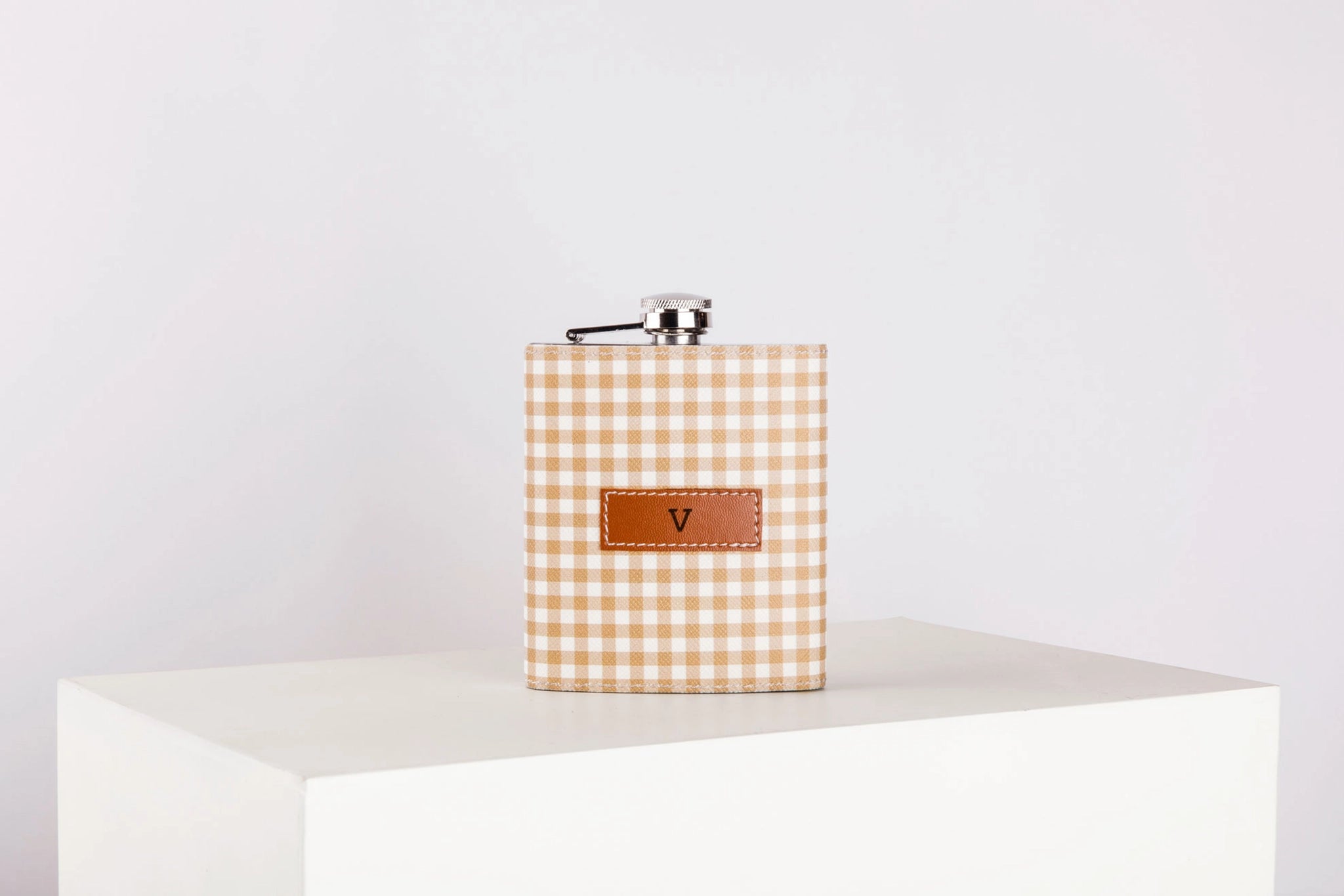 Pattern Of Joy Brown Hip Flask