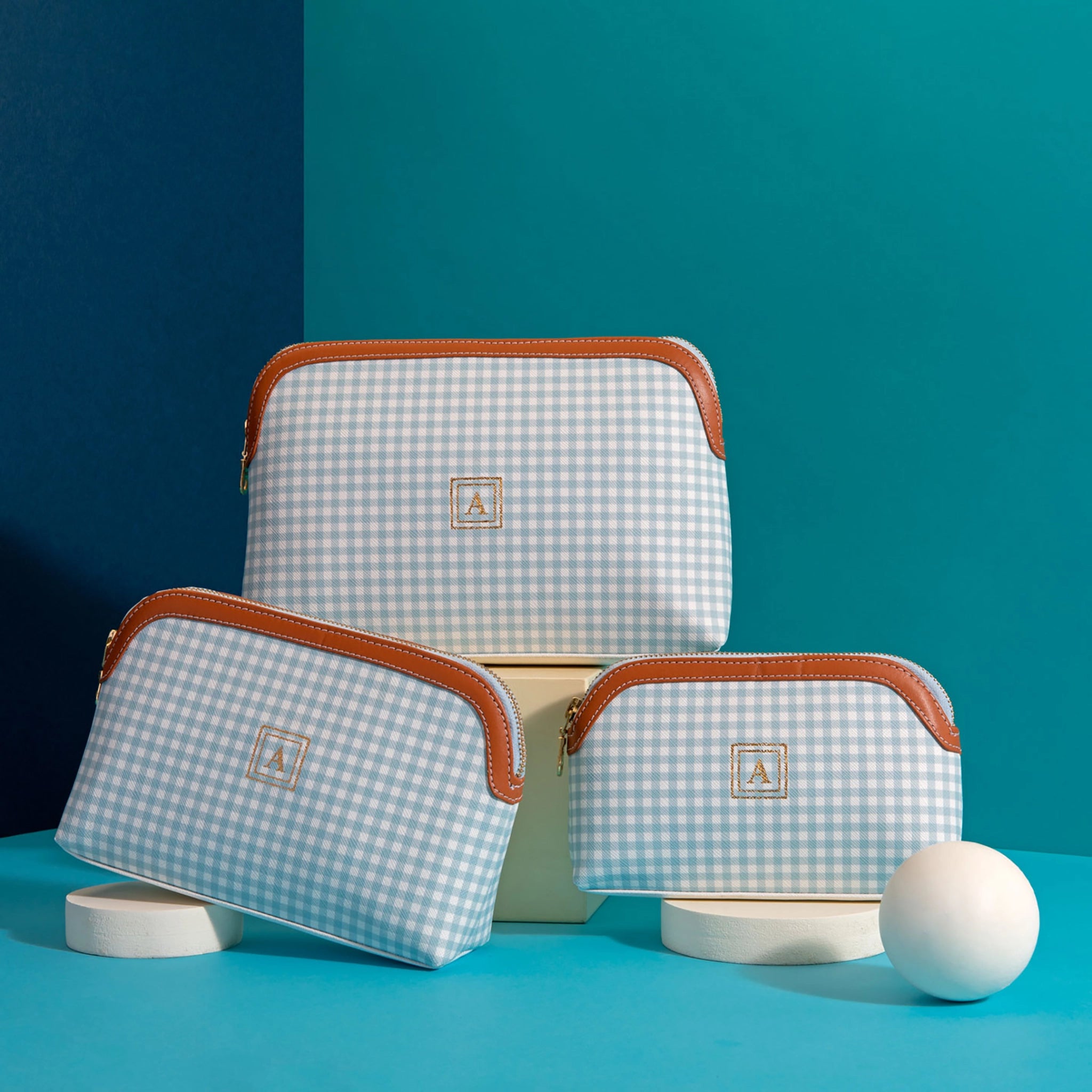 Pattern Of Joy Blue Oval All Purpose Pouch – Set of 3