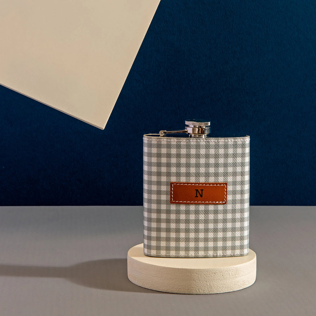 Pattern Of Joy Grey Hip Flask