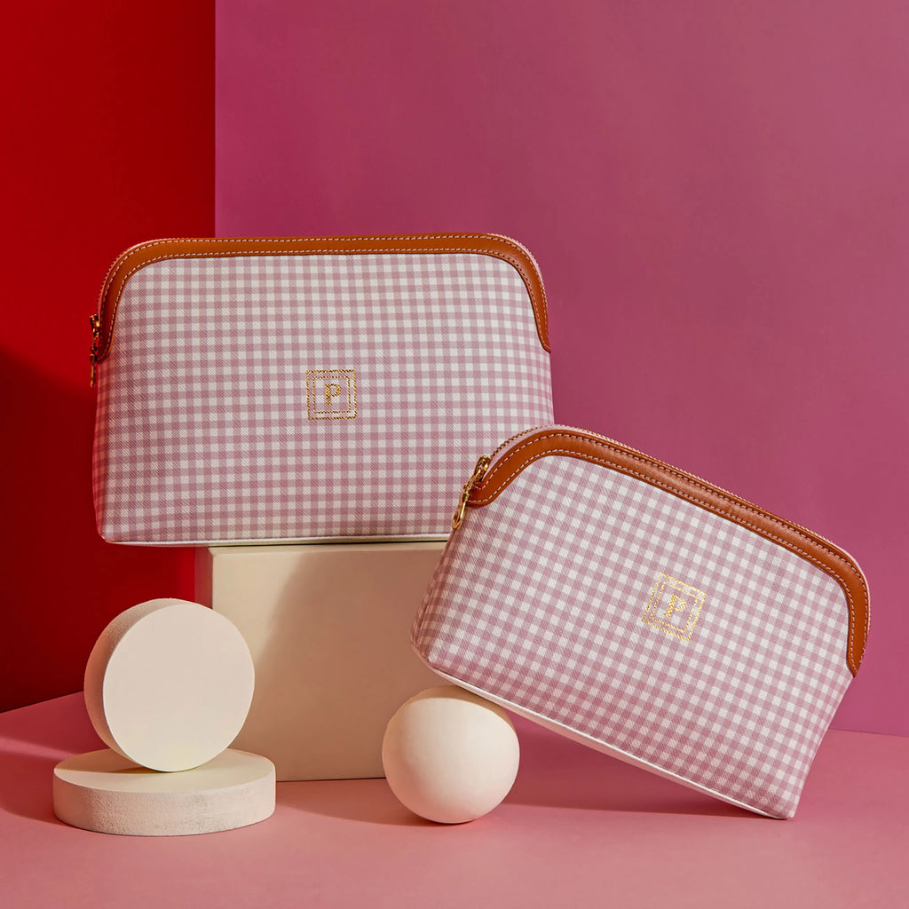 Pattern Of Joy Pink Oval All Purpose Pouches – Set Of 2