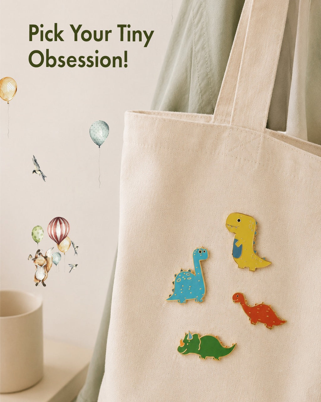 Dino Enamel Pins