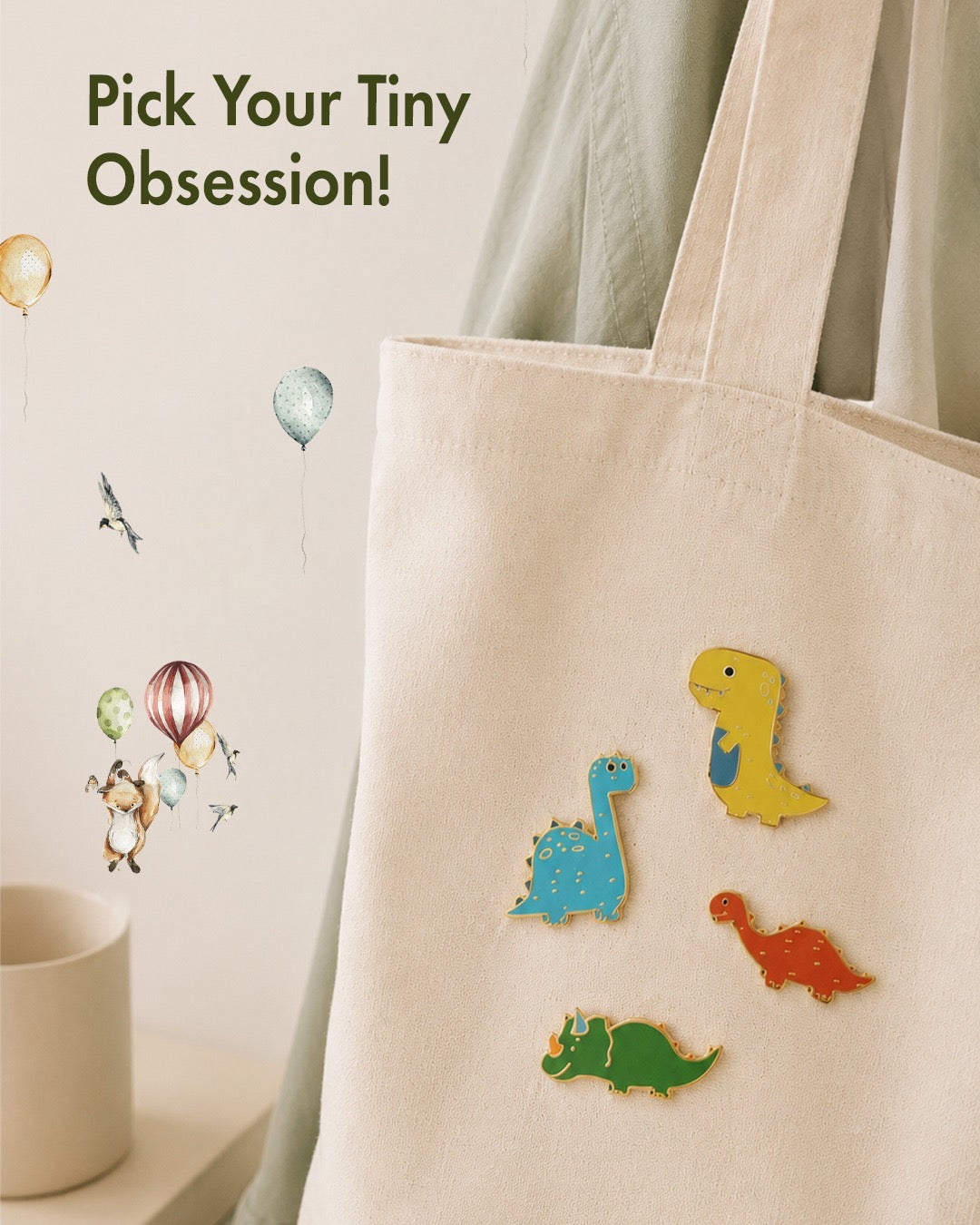 Dino Enamel Pins